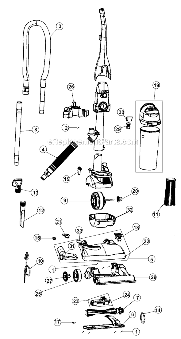 Page A Diagram and Parts List for M088155  Dirt Devil Upright Vacuum